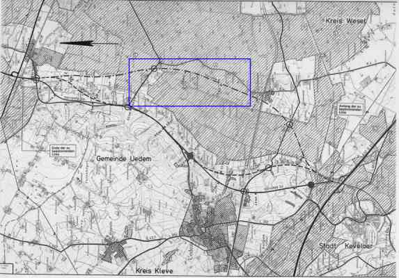 [Plan zum Linienbestimmungsverfahren der B67n bei Uedem]